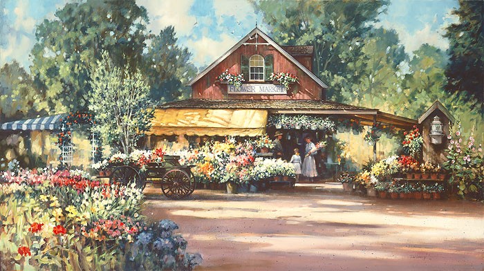 Paul Landry Flower Market Canvas