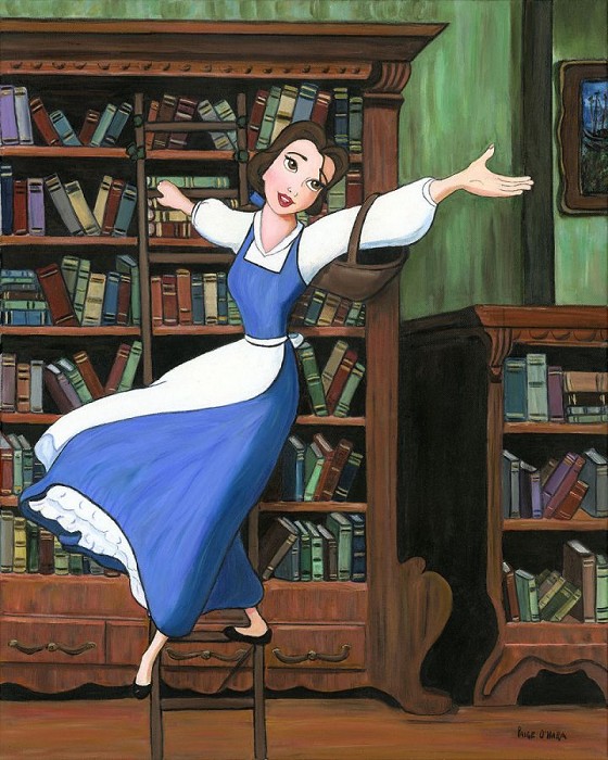 Paige O Hara Far Off Places - From Disney Beauty and The Beast Hand Embelleshed Giclee On Canvas