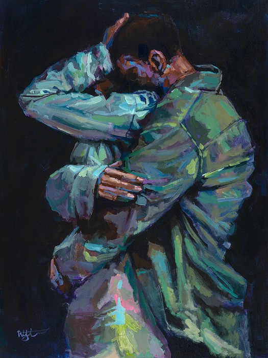 Robert Jackson The Embrace Original Acylic on Board