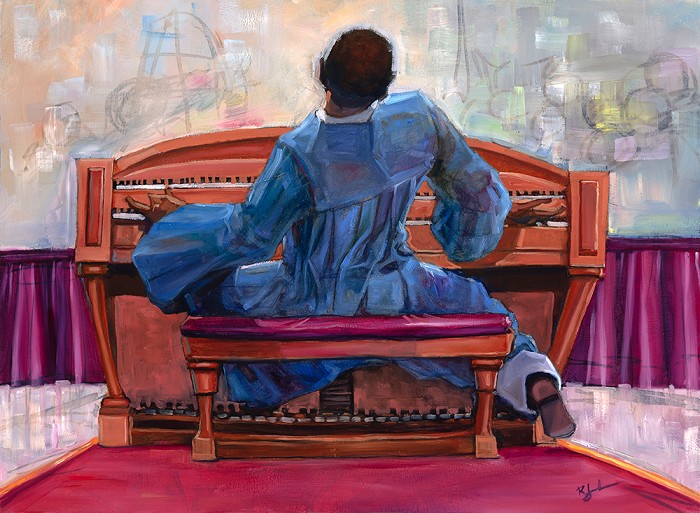 Robert Jackson The Organist Giclee On Canvas