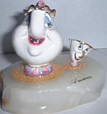 WDCC Disney Classics Ron Lee Beauty And The Beast Mrs Potts & Chip (ltd 1500) Porcelain Figurine