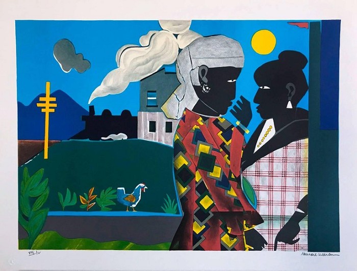 Romare Bearden Conversation Artist Signed 