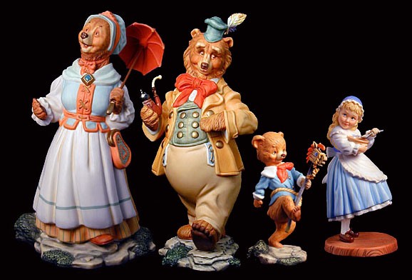 Scott Gustafson Goldilocks and the Three Bears Porcelain Figurine 