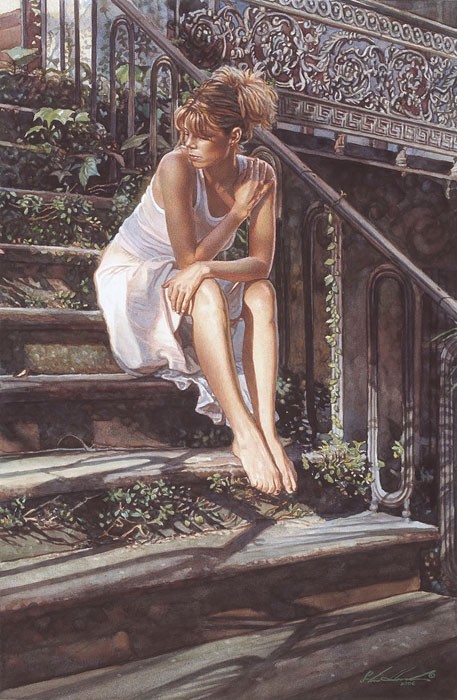 Steve Hanks Contemplating the Necessary Steps Canvas