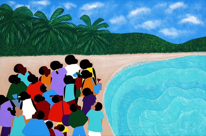Synthia SAINT JAMES Chou Chou Beach Haiti Giclee On Canvas