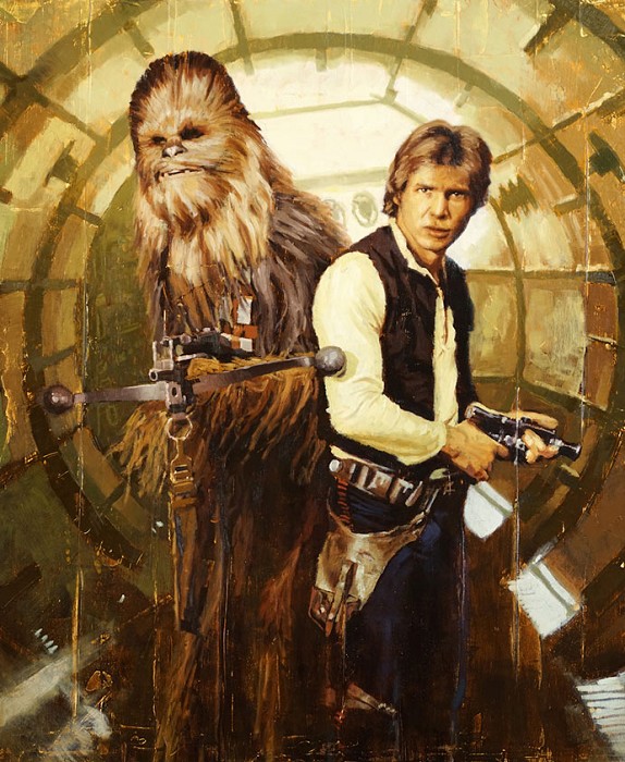 Christopher Clark Han and Chewie Giclee On Canvas