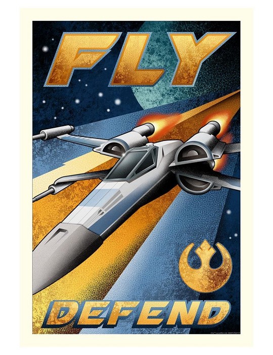 Mike Kungl Fly and Defend From Lucas Films Star  Giclee On Canvas