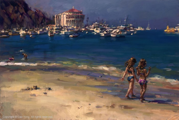 Cao Yong The Summer In Catalina Artist Proof Giclee On Canvas Artist Proof The Golden Coast Series