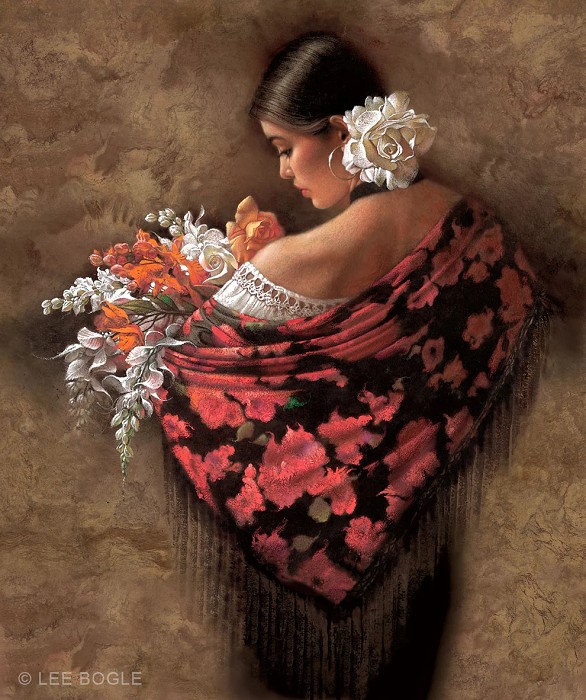 Lee Bogle Summer Fragrance II Artist Proof Hand Enhanced Giclee On Canvas