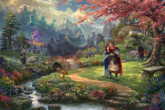 Thomas Kinkade Disney Mulan - Blossoms Of Love 
