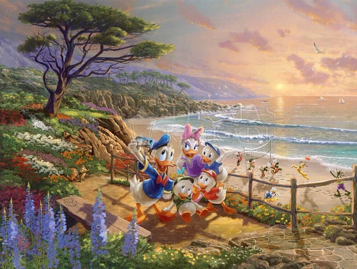 Thomas Kinkade Disney Donald and Daisy – A Duck Day Afternoon Giclee On Paper