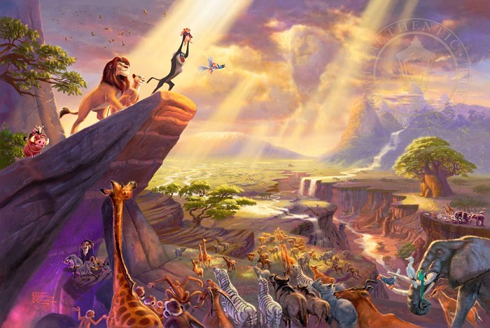 Thomas Kinkade Disney The Lion King Giclee On Paper