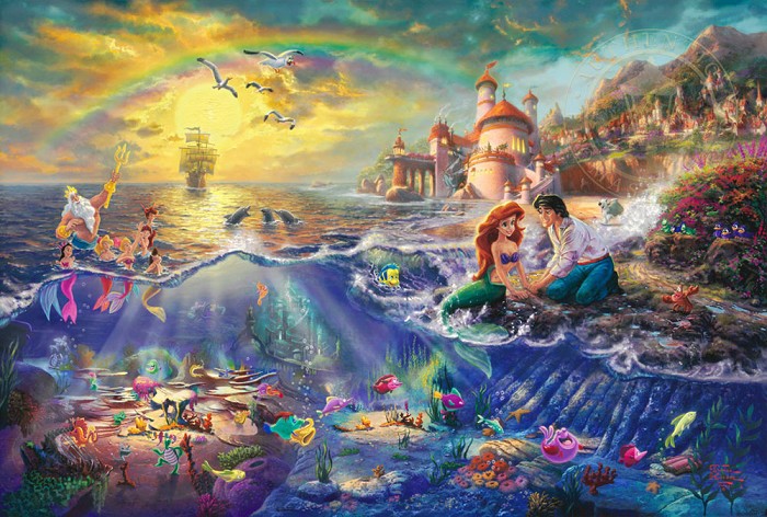 Thomas Kinkade Disney The Little Mermaid Giclee On Paper Artist Proof