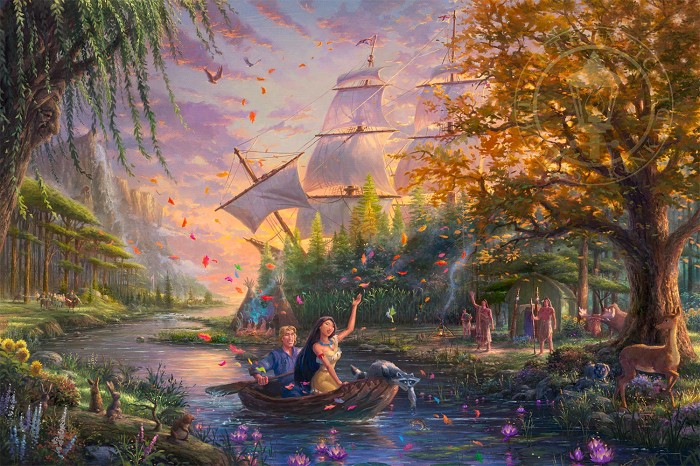 Thomas Kinkade Disney Pocahontas Colors Of Love Giclee On Paper