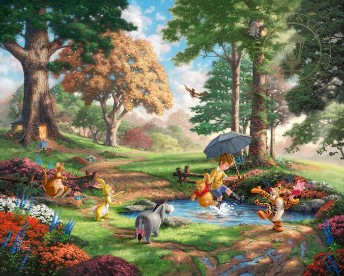 Thomas Kinkade Disney Winnie The Pooh I Giclee On Canvas Artist Proof