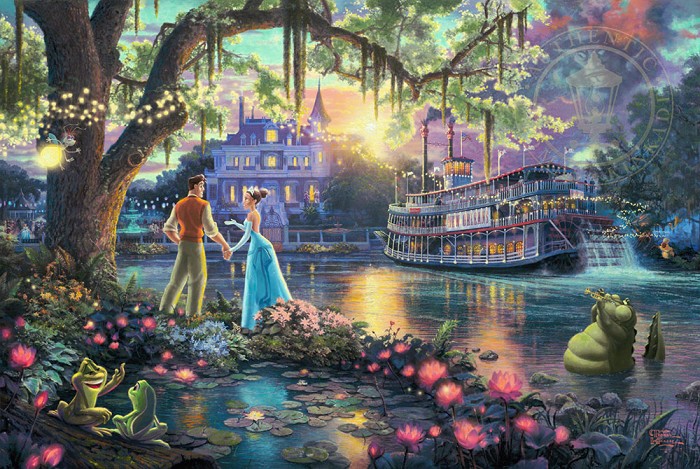 Thomas Kinkade Disney The Princess and the Frog Giclee On Canvas Artist Proof