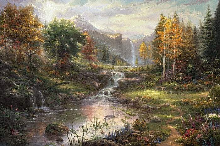 Thomas Kinkade Reflections of Family Giclee On Canvas Artist Proof