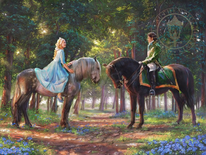 Thomas Kinkade Disney Romance Awakens Giclee On Canvas