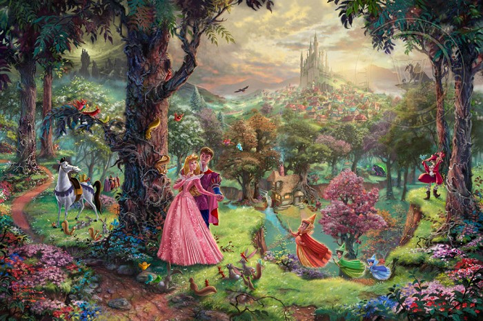 Thomas Kinkade Disney Sleeping Beauty Giclee On Paper