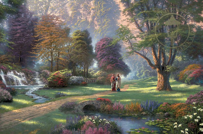 Thomas Kinkade Walk of Faith Giclee On Canvas Artist Proof