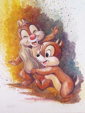 Michelle St Laurent Chip And Dale Giclee On Canvas