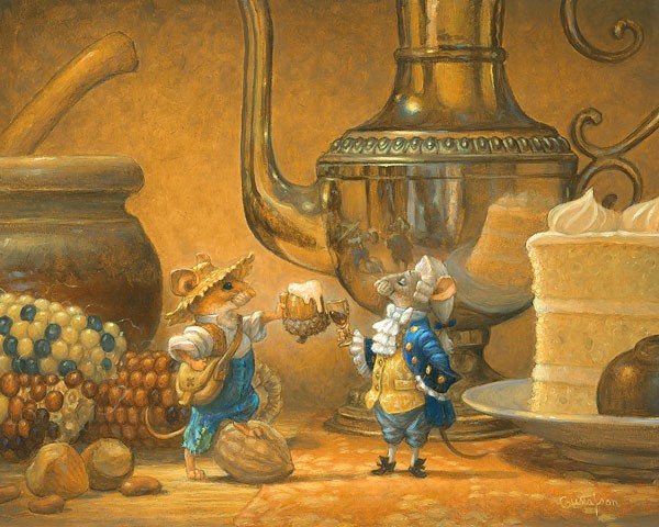 Scott Gustafson The Country Mouse And The City Mouse Smallwork Canvas Edition 