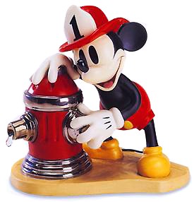WDCC Disney Classics Mickey's Fire Brigade Mickey Mouse Fireman To The Rescue Porcelain Figurine