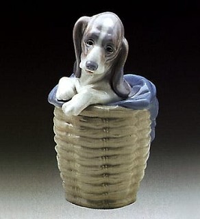 Lladro-Dog in Basket