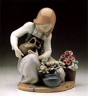 Lladro-Watering the Flowers