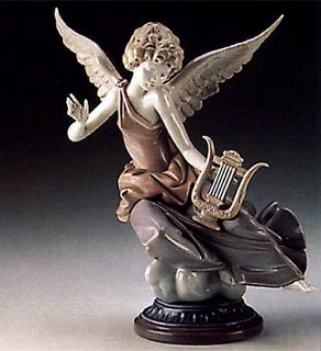 Lladro-Carefree Angel with Lyre