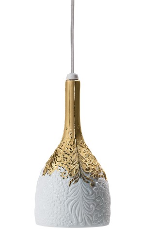 Lladro Lighting-Naturofantastic Hanging Lamp Golden Luster 