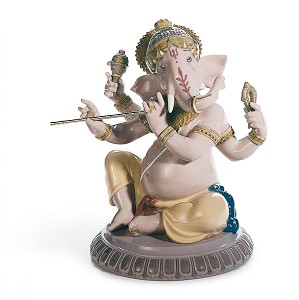 Lladro-Bansuri Ganesha