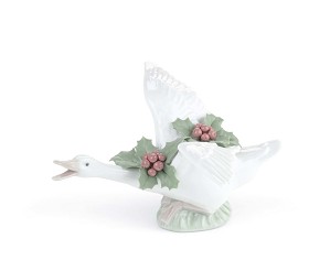 Lladro-Flying Duck with Mistletoe