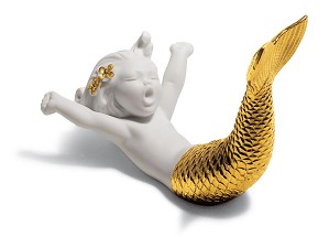 Lladro-WAKING UP AT SEA (GOLDEN RE-DECO)