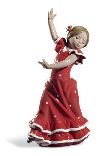 Lladro-Lolita Flamenco Dancer Girl Red