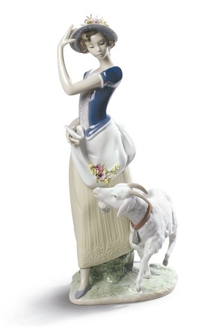 Lladro-Young Shepherdess Woman