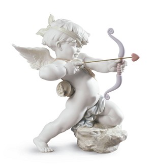 Lladro-Straight to The Heart Cupid Angel