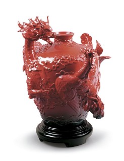 Lladro-Dragon and Phoenix Vase