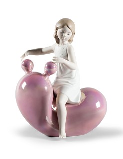 Lladro-My Seesaw Balloon Girl Pink