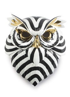 Lladro-Owl Mask. Black and Gold