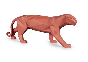 Lladro-Panther (Coral Matte)