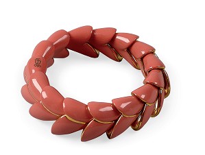 Lladro Jewelry-Heliconia Bracelet Coral