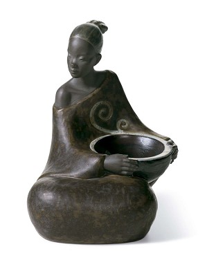 Lladro Pulse Of Africa-WOMAN WITH BASKET PULSE OF AFRICA 