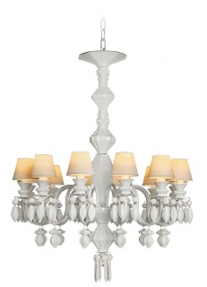 Lladro Lighting-Belle de Nuit 12 Lights Chandelier White