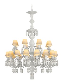 Lladro Lighting-Belle de Nuit 24 Lights Chandelier White