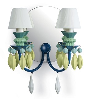 Lladro Lighting-Belle de Nuit 2 Lights Wall Sconce Green