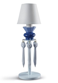 Lladro Lighting-Belle de Nuit Lithophane Table Lamp with Tears Blue