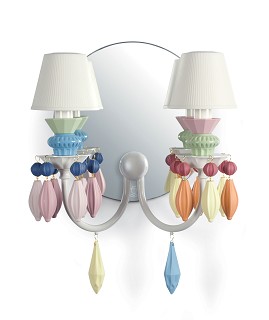 Lladro Lighting-Belle de Nuit 2 Lights Wall Sconce Multicolor