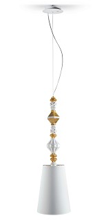 Lladro Lighting-Belle de Nuit Ceiling Lamp II Golden Luster