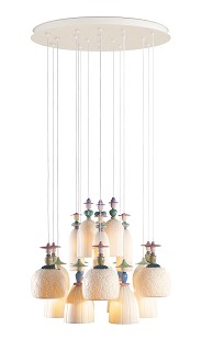 Lladro Lighting-Mademoiselle 18 Lights Dancing on The Sand Chandelier